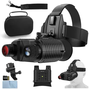 Night Vision Goggles Head Mounted for Adults, 1312FT Rechargeable Infrared Digital Binoculars, 2.7"Large Screen, 8X Digital Zoom, 7-Level Infrared, Night-Vision Goggles with 32GB TF Card, Head Strap