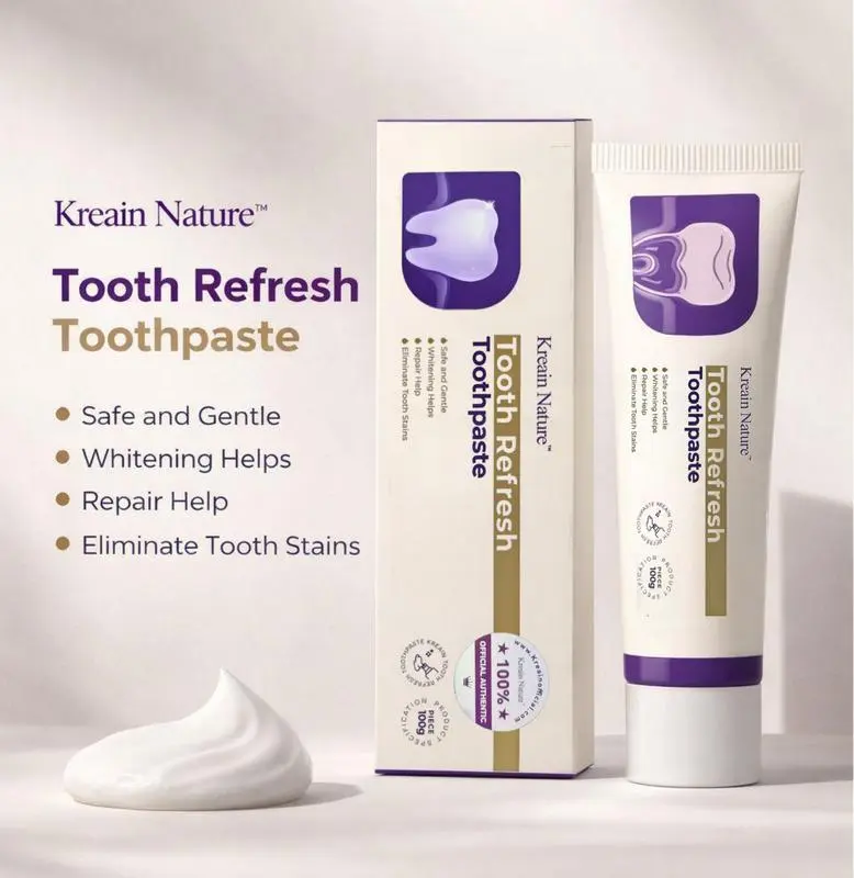 Kreain Nature Tooth Refresh Toothpaste for Fresh Breath Prevent Tooth Loss with Natural Ingredients Gentle Care for Tooth Sensitivity Toothache Loose Teeth Bad Breath