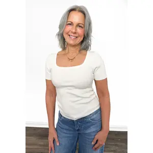 Women's Ribbed Fine Gauge Short Sleeve Top