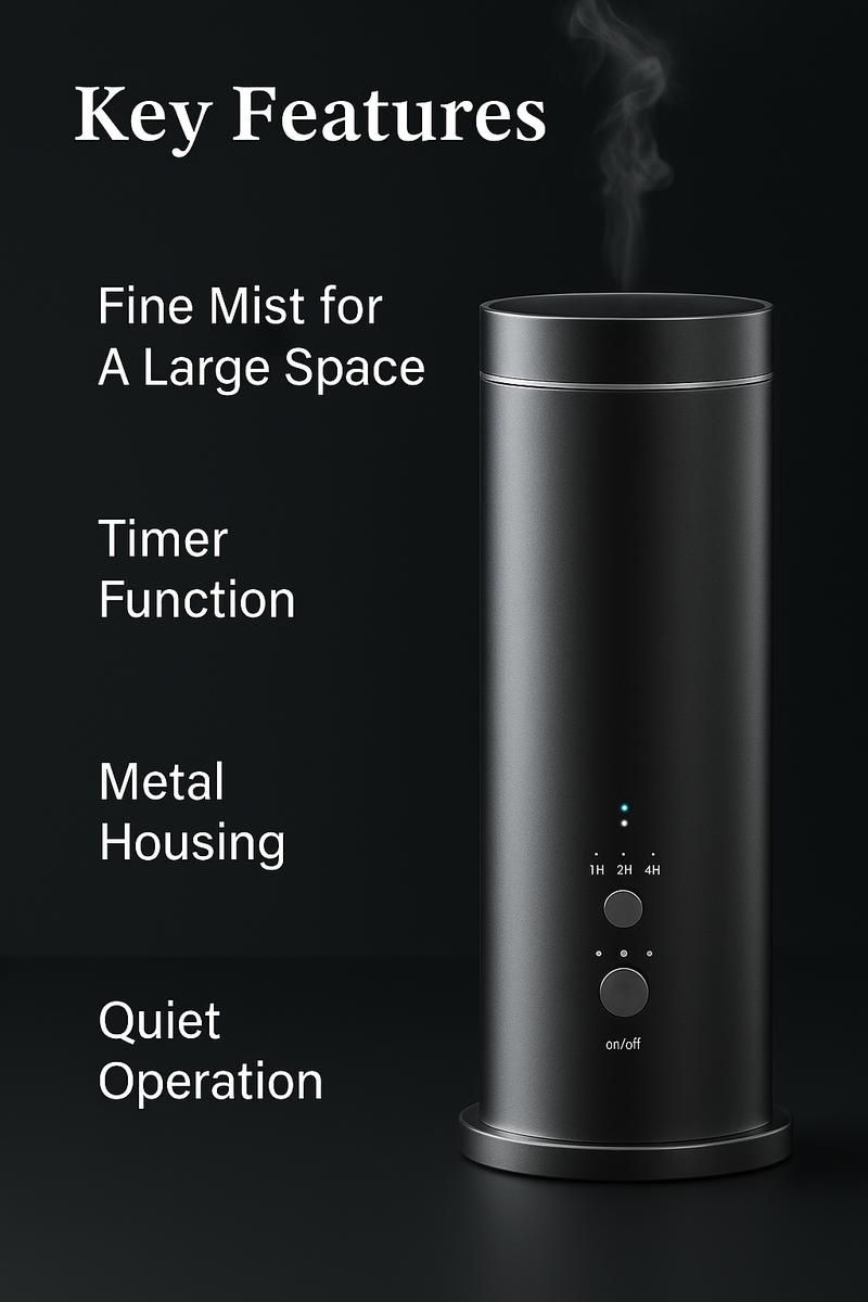 Whole-Home Cold-Air Aroma Diffuser, Covers up to 1,000 sq ft, Battery Rechargeable, Wi-Fi & Bluetooth Enabled, 24×10ml Essential Oils Included