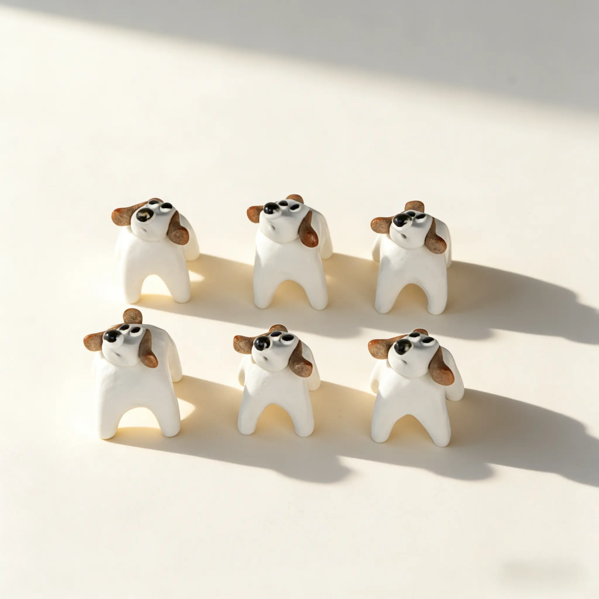 Handmade Ceramic Hopeful Puppy Figurine – Cute Dog Desk Decor