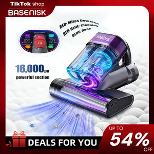 BASENISK Mattress Vacuum Cleaner for Dust Mite Removal, Bed Vacuum with 16Kpa Powerful Suction & UV-C Light & Hot Air, Handheld Vacuum With HEPA Filter & Aroma Tablet, Deep Clean for Bed Couch Carpet, Gifts for Moms & Sensitive Folk