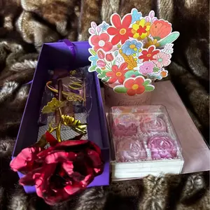 A Rose That Never Wilts – Decorative Rose with Display Base, Rose-Shaped Scented Candle, Blooming Wishes 3D Pop-Up Floral Greeting Card & Multi-Mode LED Fairy Lights, Perfect for Valentine’s Day Gifts, Mother’s Day Gifts, Birthday Gifts & Greeting Gifts