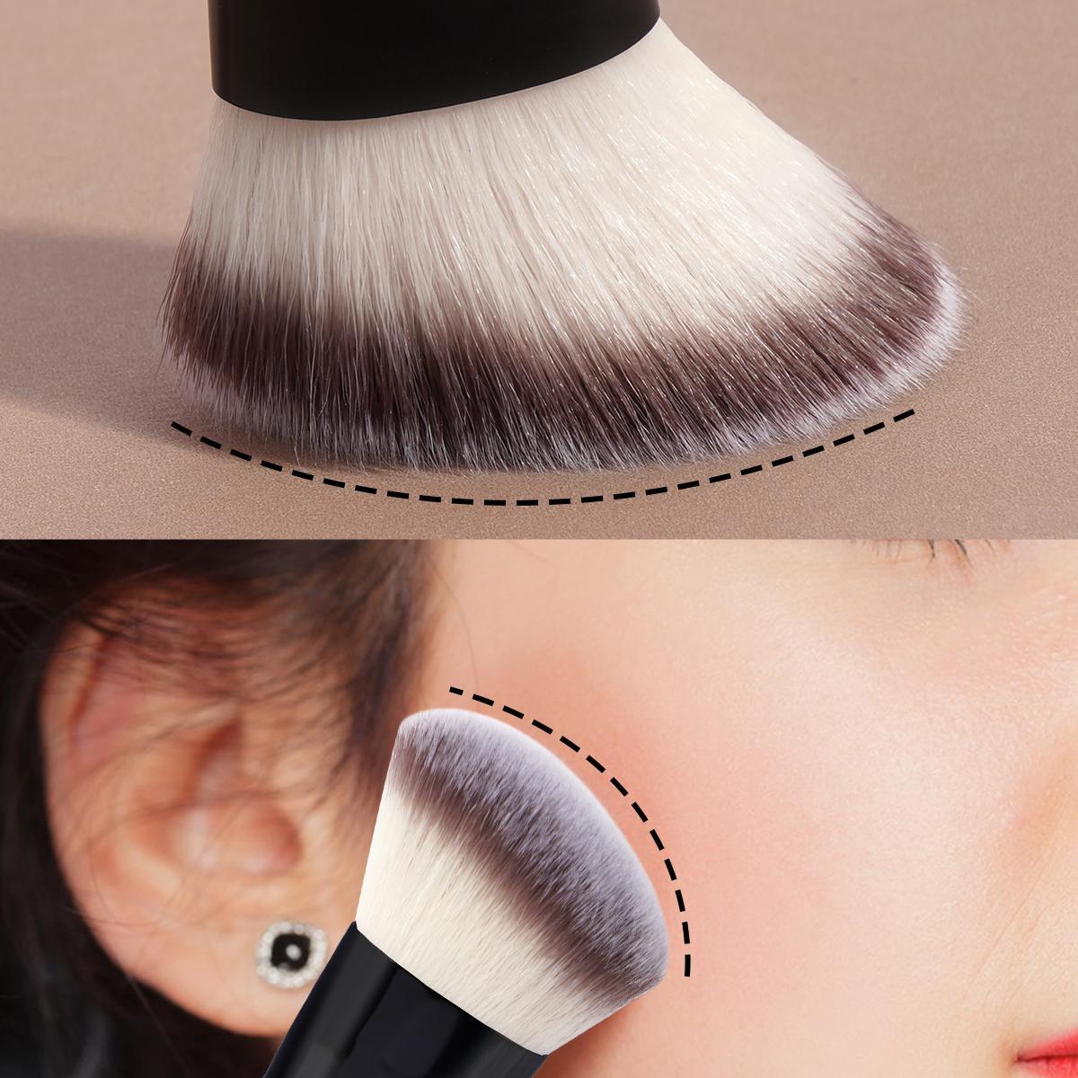 Professional Facial Double-ended Makeup Brushes Set 4 Counts/set Bevel & Taper Foundation Brush &Contour Brush & Blush Brush & Powder Brush, Makeup Tools for Travel, Makeup Brushes, Makeup Brushes Kits