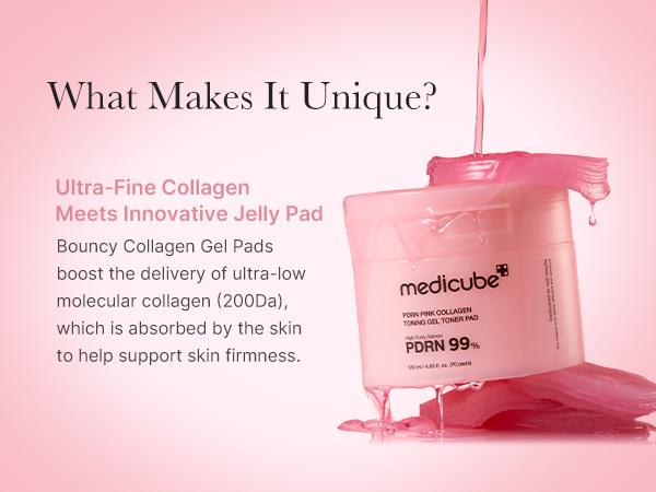 [medicube] PDRN Pink Collagen Gel Toner Pad | PDRN Jelly Toner Pad | 99% Salmon DNA, PDRN, Uneven skintone, Korean skincare
