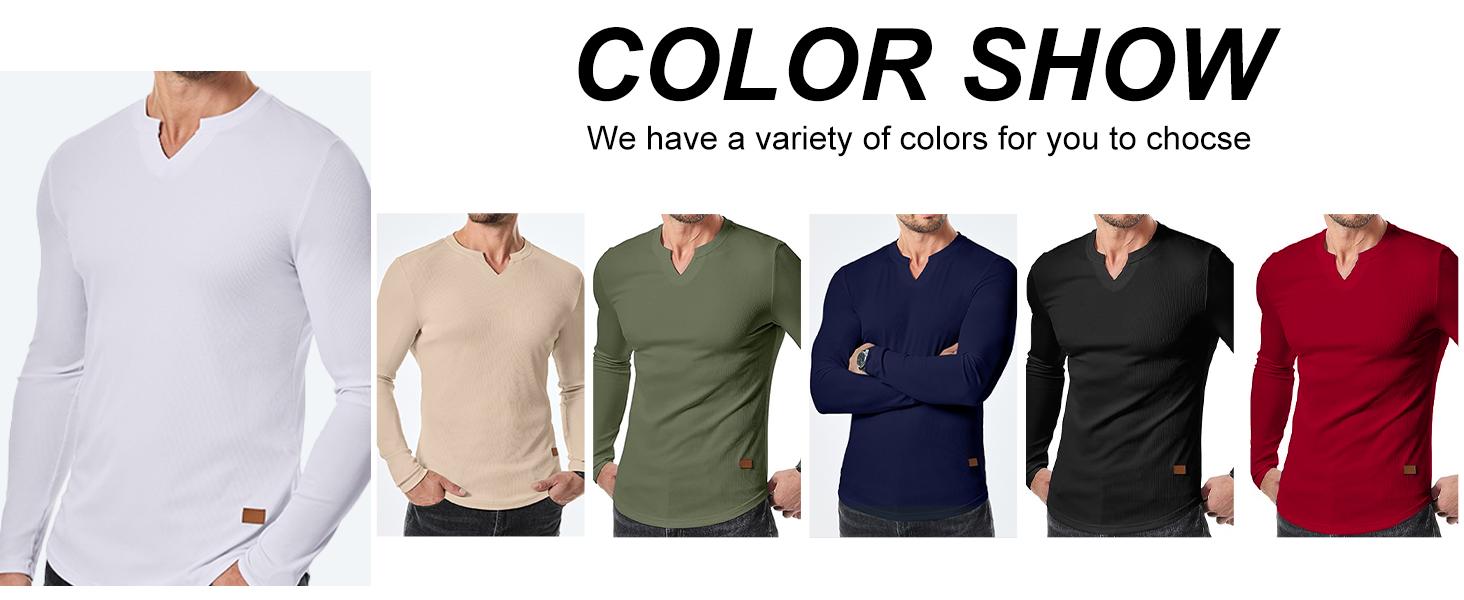 3-Pack Elencoco Mens V-Neck Longline Ribbed Tee Shirts  Long Sleeve Muscle T Shirts Casual,Tiktok shop deals,Gifts for him,Valentines day outfit SpringStatements
