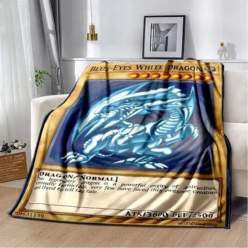 Yu-Gi-Oh Anime Dragon Microfiber Poly Flannel Ultra Soft Blanket Throw - Cartoon Printed, Wrinkle Resistant, Plush Finish, 40in*30in, Multi-Size Option for Home Bedroom House Decor