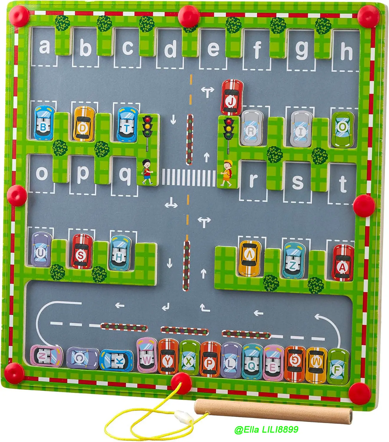 Wooden Magnetic Alphabet Maze Board - Montessori-Inspired STEM Letter Puzzle, ABC Maze Learning Toy with Smooth Magnetic Hold, 3+ Toddlers Fine Motor Practice Gift