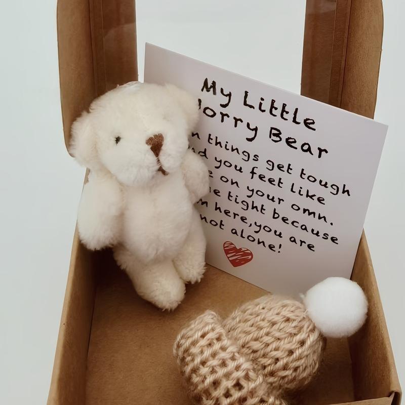 Handmade Little Pocket Bear Set,Anxiety Relief Plush Bear Hug,Halloween Thanksgiving Christmas New Year Birthday Gifts for Women Men Dad Mom Girl Boy Daughter Son Stuffed Animal Interactive Realistic Bunny Handmade Little Pocket Bear Set,Anxiety Relief Plush Bear Hug,Halloween Thanksgiving Christmas New Year Birthday Gifts for Women Men Dad Mom Girl Boy Daughter Son Stuffed Animal Interactive Realistic Bunny