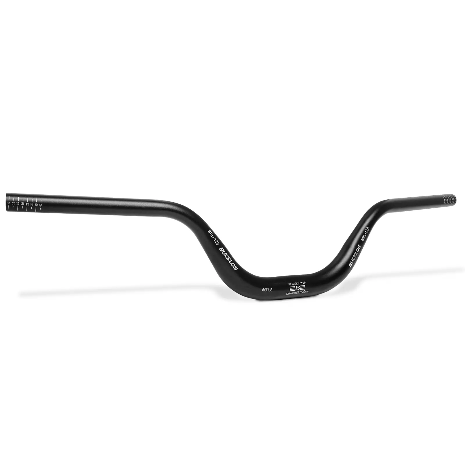 BUCKLOS Mountain Bike MTB Handlebars 25.4/31.8mm - 20/30/50/90/100/120/160mm Rise MTB Aluminum Alloy Handlebar - 720/780mm Extra Long Bicycle Riser HandleBars for E-Bike Folding Bike Downhill Racing. bmx