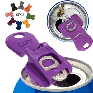 Complete Cover Easy Tab Opener New and Improved 8PK Beverage Barricade 2.0 by FLYBOK. Colorful Drink Can Protector Cap for Soda, Beer, Coke Shields From Bugs, Bees, Dust at the Party, BBQ, Beach