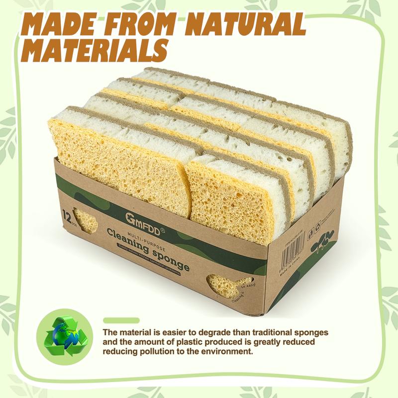 Rantizon Magic Cleaning Sponge 12pcs Scratch-Free Multipurpose Cleaning Scrubber, Eco-Friendly, Kitchen Cleaning Gadgets, Degraded Cotton Surface