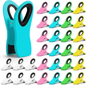 30 Pack Chip Clips Bag Clips, Multipurpose Magnetic Plastic Food Clip, Multicolor Refrigerator Magnet Clip, Office Paper Clamps