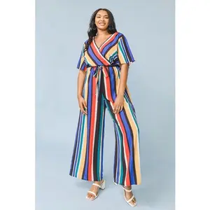 Bold Stripes Jumpsuit Plus