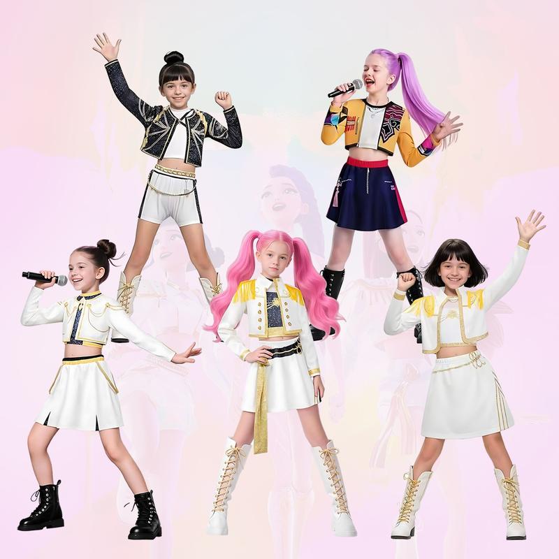 Viral Kpop Demon Hunters Costume for Girls | 3-Piece Dance Set for Halloween, Music Festival & Stage Performance | Trendy Kpop Concert Outfit Viral Kpop Demon Hunters Costume for Girls | 3-Piece Dance Set for Halloween, Music Festival & Stage Performance | Trendy Kpop Concert Outfit