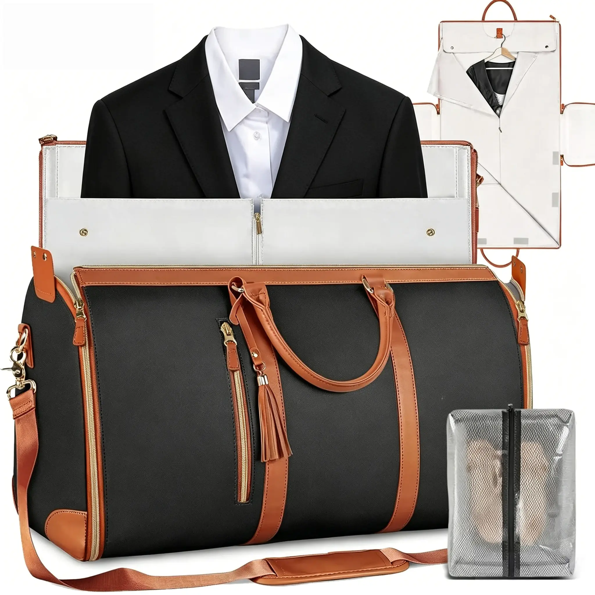 Unisex Pu Leather Large Capacity Crease-resistant Clothes Storage Bag,Summer Outfits 2026 57L Capacity Waterproof Breathable Space Saving Bag Removable Bags hospital bag for mom, #SummerVibes