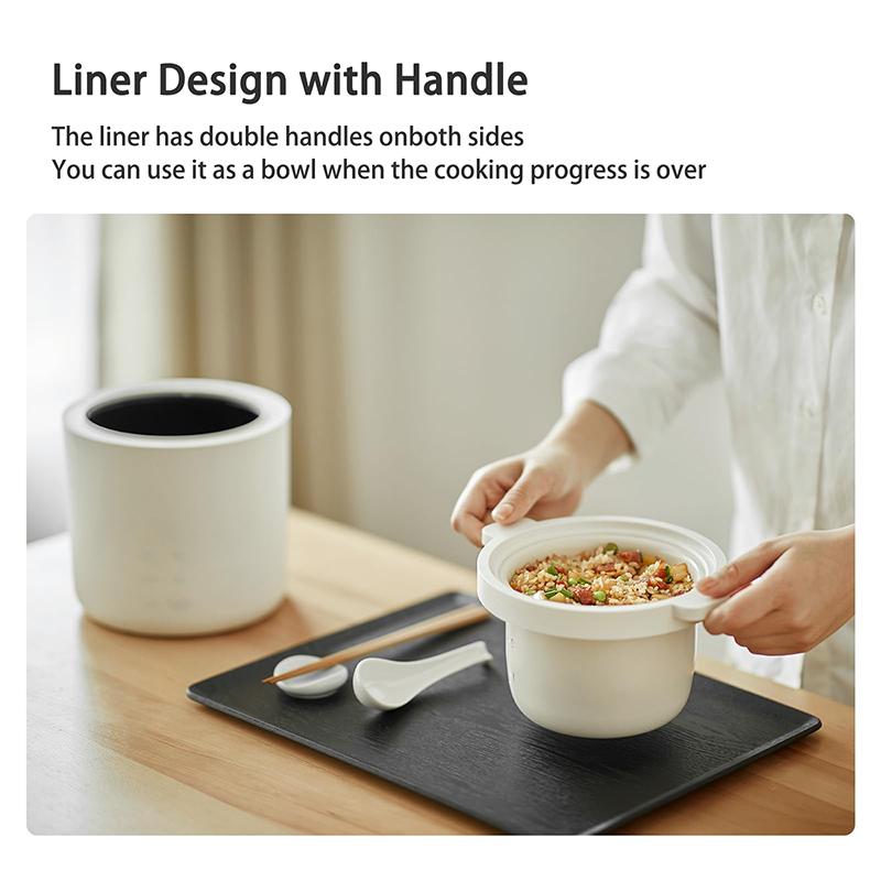 MALMES Mini Rice Cooker 2 Cup Uncooked, Small Electric Cooker, with 4 Cooking Functions, 24 Hour Preset and Heat Preservation, Anti Scald Carry Handle MALMES Mini Rice Cooker 2 Cup Uncooked, Small Electric Cooker, with 4 Cooking Functions, 24 Hour Preset and Heat Preservation, Anti Scald Carry Handle