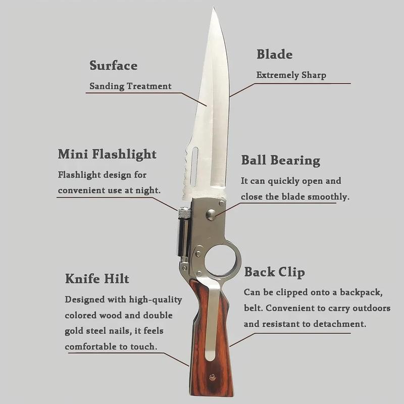 AK47 Tactical Pocket Knife – Portable Hand Tool Multipurpose Tool 5CR13MOV Steel Blade, Secure Locking System, Compact EDC Folding Knife for Hunting, Camping, Survival, and Everyday Carry – Great Gift for Men
