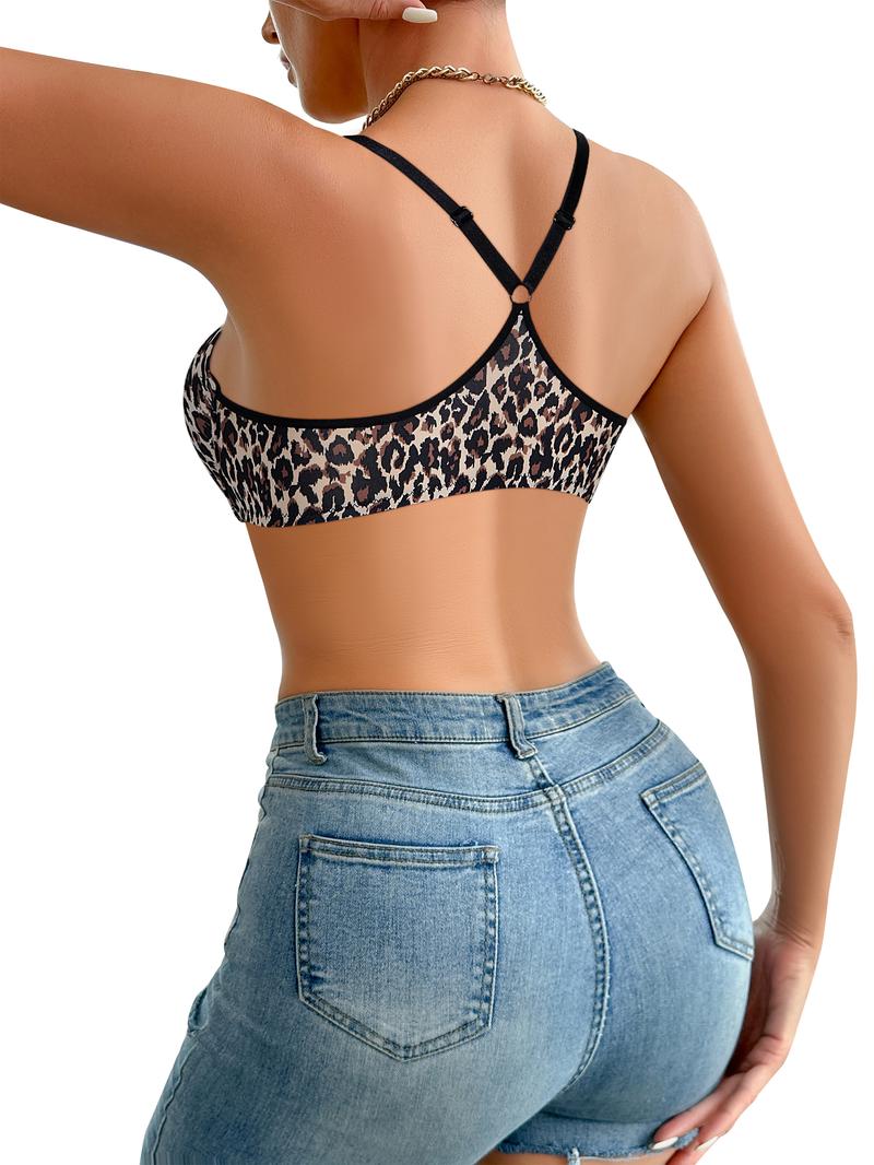 Mimilemon 3PCS Front Clasp Push-up Bra Set - Black Beige & Leopard Print Comfortable Stylish Everyday Wear for Women Bridal Lingerie pushup  bea