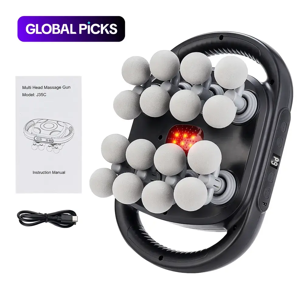 16-Head Electric Muscle Massager, USB-Rechargeable Handheld Massager for Home & Travel, Portable Professional Muscle Relaxation Device, Adjustable Relaxing, Lightweight and Durable, USB Rechargeable Massagers #GLOBAL PICKS