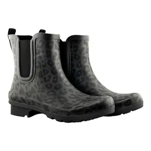 Women's Matte Leopard Print Chelsea Rain Boots