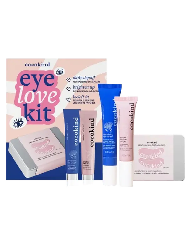 [cocokind] Eye Love Kit - Limited Edition Set | 3-Piece Eye Care Set | Eye Gel + Eye Cream + Reusable Under-Eye Patches | Brighten Dark Circles & Depuffing & Smooths Fine Lines