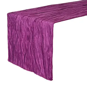 14 x 108 inch Crinkle Taffeta Table Runner Purple