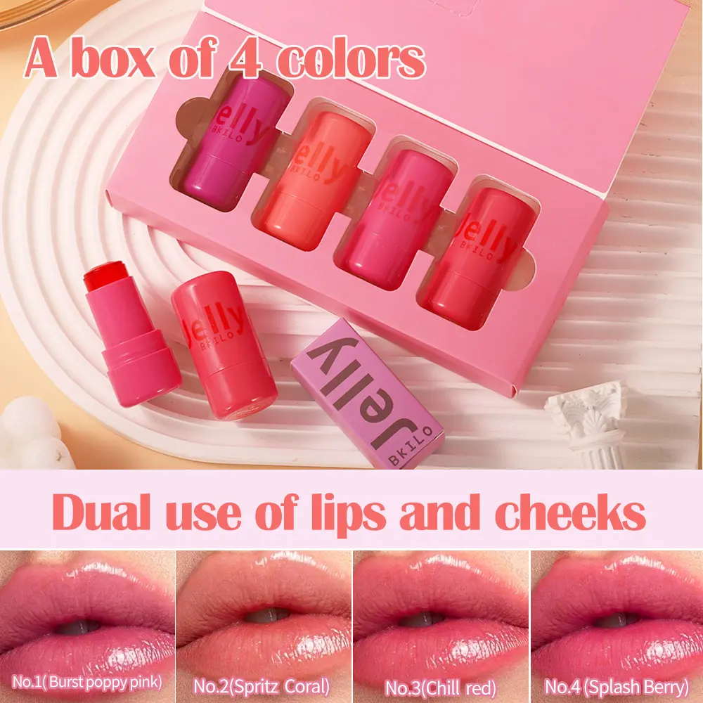 B-KILO Cooling Water Jelly Tint, Buildable Sheer Lip & Cheek Stain with Vegan Collagen, Long-Lasting Transfer-Proof Moisturizer, Lip Care