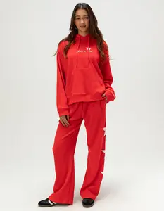 THE MAYFAIR GROUP Womens Waffle Knit Wide Leg Sweatpants