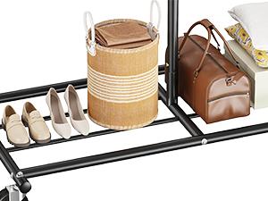 BePatio Heavy Duty Clothes Rack with Wheels Adjustable Portable Rolling Clothing Racks for Closet Bed Room Laundry Room Commercial Use Max Load 298 LBS Hang 150+ Clothes Metal Clothes Rack Rust-Off Resists Rust with Premium Coating Metal