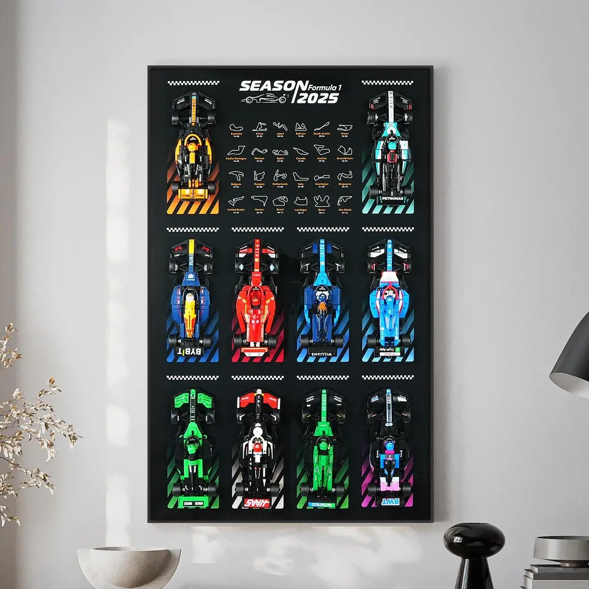 【Car Not Included】Display Wallboard for Speed Champions  Ultimate Collector's Pack, Wall Mount for Collectible  Model Car Kit  Space-Saving Easy Assembly Creative Home Decor