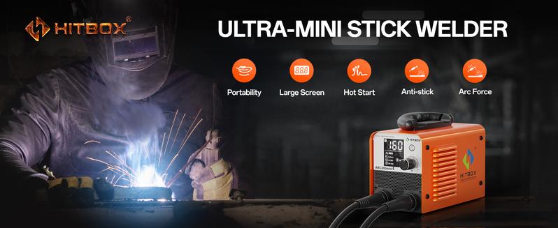 ARC200mini3 HITBOX 2-IN-1 Perfect Stick Welder 160A MMA/Lift Tig Portable Handheld with LCD Display & Anti-Stick Technology for Beginners welder  machine
