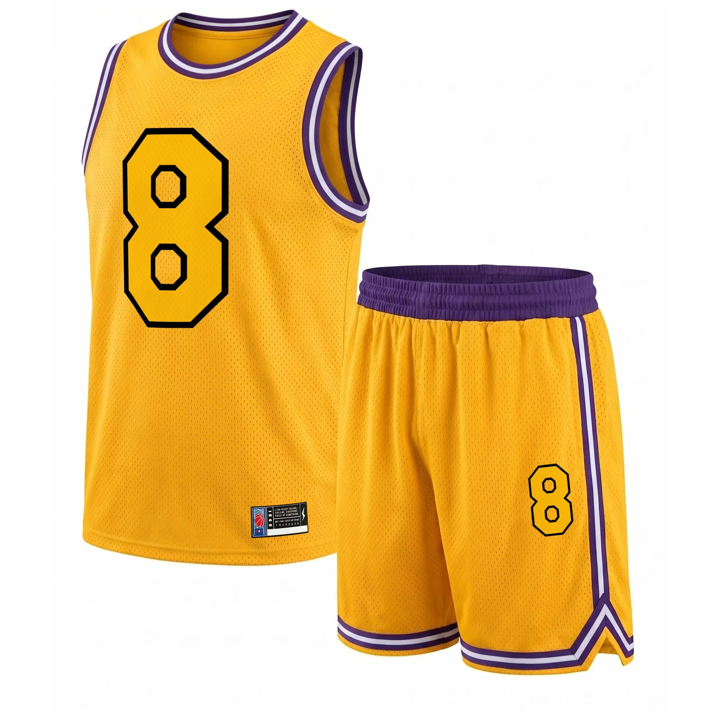 Men’s Kobe 8 2-Piece Basketball Jersey Combo, Breathable Sleeveless Tank Top & Shorts, All-Season Comfortable Athletic Sportswear for Basketball, Gym, Kobe Two Piece Combo