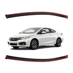 Tape-on -For Honda Civic Coupe 2012-2015 Window Visor-Smoke Tinted # Rain guard# Rainproof#Sun Shade#UV Protection# Easy-Install # Vent Shades# Car Windshield# Car Weather Shields# Wind Deflector
