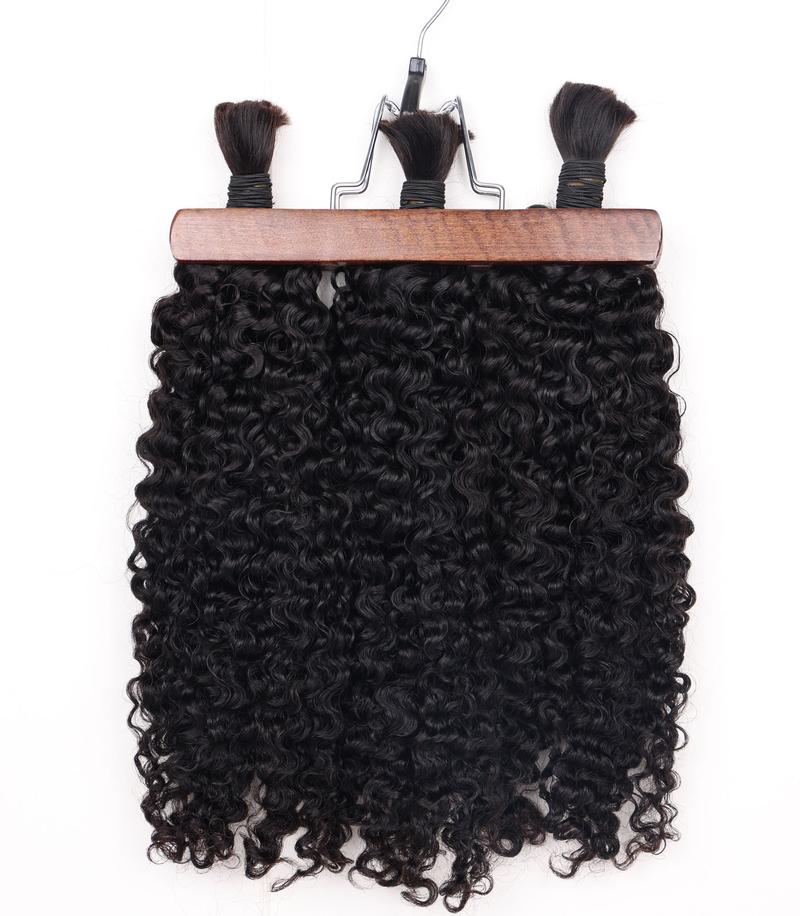 PerisModa 15A Boho Human Braiding Hair For Boho Braids Burmese Curly Bulk 100% Human Hair Extensions For Bohemian Knotless Braids 12-32 Inch No Weft 1/3/4 PCS Natural Black Braiding Human Hair