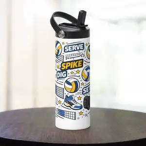 Volleyball Sport water bottle, double insulated, with screw on pop up lid and screw on sliding lid. (Copy)