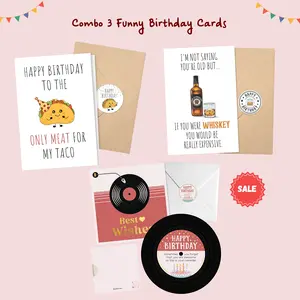 Retro Vinyl Record Birthday Card - Unique Best Wishes & Happy Birthday Design for Loved Ones - Fun and Creative Greeting Card for Birthdays