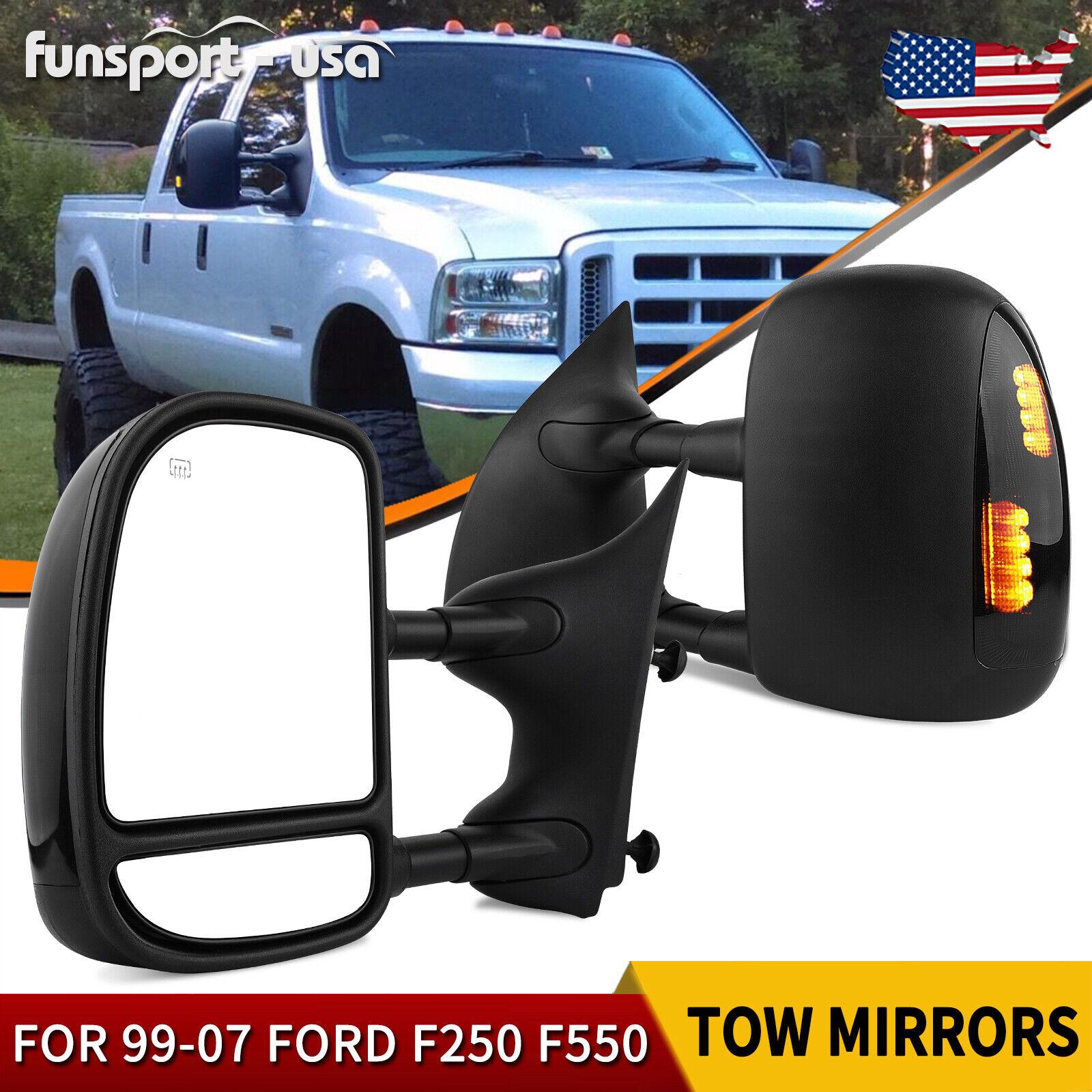 YITAMOTOR Tow Mirrors Compatible with 1999-2007 Ford F250 F350 F450 F550 Super Duty, 2001-2005 Ford Excursion Power Heated LED Signal Light Pair YITAMOTOR Tow Mirrors Compatible with 1999-2007 Ford F250 F350 F450 F550 Super Duty, 2001-2005 Ford Excursion Power Heated LED Signal Light Pair