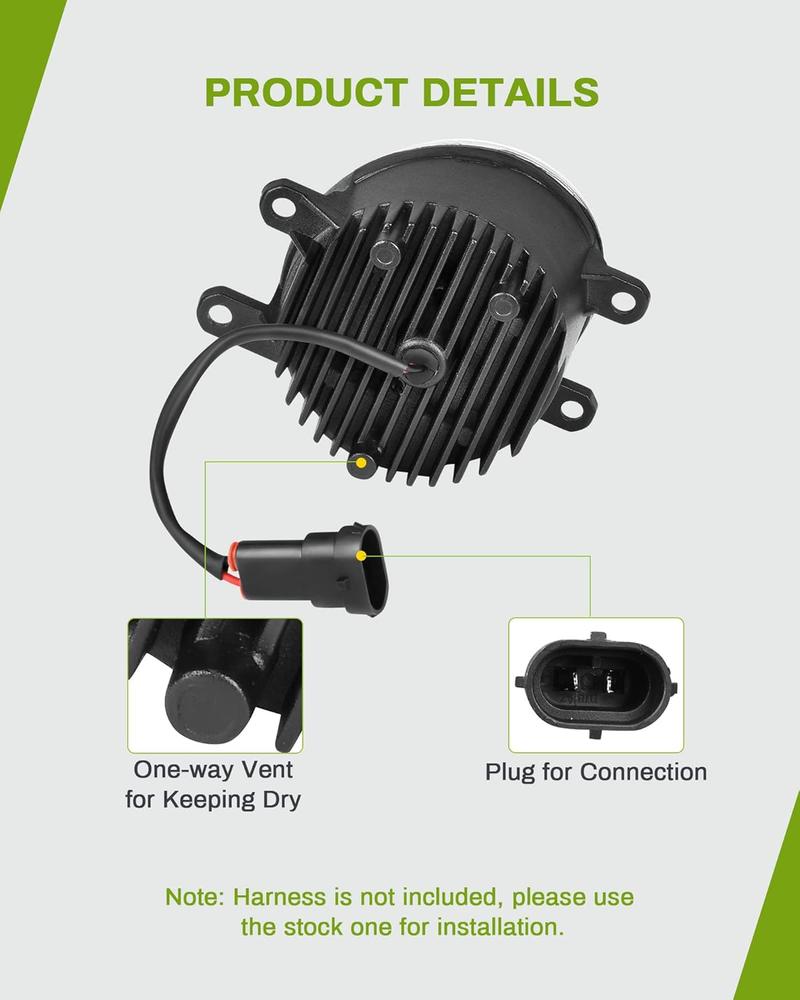 YITAMOTOR LED Fog Lights Compatible with Toyota 2010-2012 Prius /2007-2014 Yaris/2006-2012 RAV4/2009-2014 Venza/2007-2008 Solara/2009-2012 Matrix/2011-2014 Sienna Automotive Car Accessories