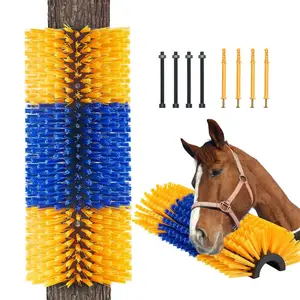 VEVOR Livestock Scratching Brush,  , Horse Brush with 2 Screws, 17.1 x 7.5 in Cow Scratcher, for Back Itch Relief & Keep Cleaning, Grooming & Scratching Post Brush for Horse, Pig, Cattle Supplies