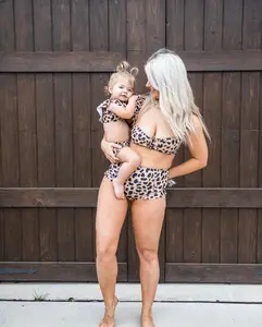 Leopard two pc Mommy & Me Swimsuits