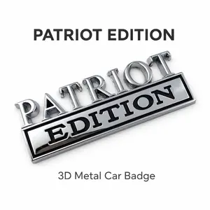 3D Metal Patriot Edition Car Badge | Universal Fender Emblem Sticker for Jeep Trucks SUVs | Weatherproof Auto Decal