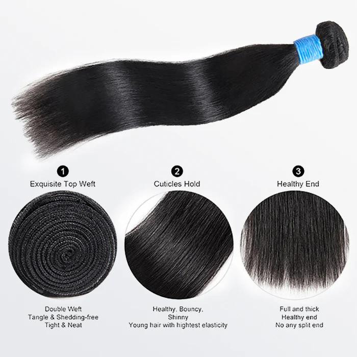 [Ashine] Affordable Brazilian Virgin One-directional Cuticles-sleek, Tangle-resistant, and Re-wearable Glossy Hair 10A Bundles 100% Human Hair Straight/Body Wave 10 To 30 Inch Wigs
