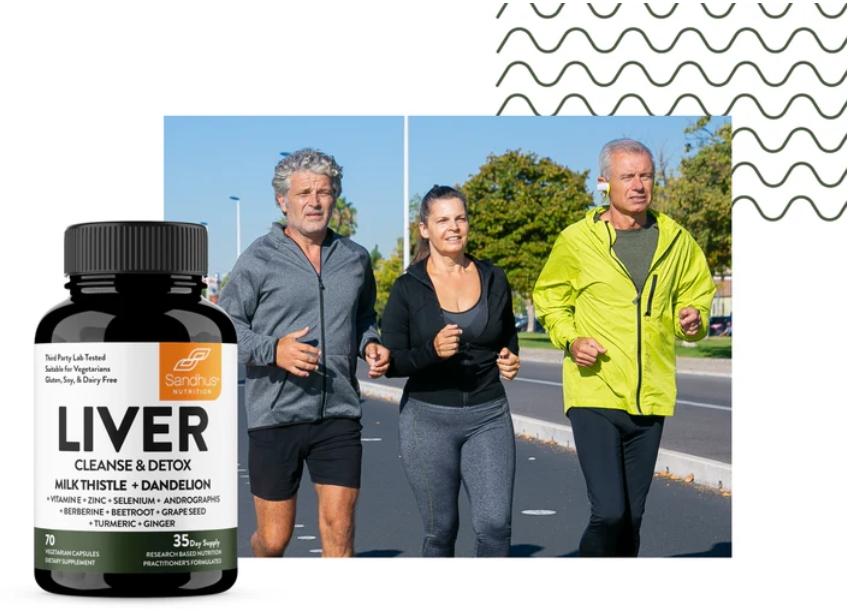 【Sandhus】Liver Cleanse & Detox Supports 11 Ingredient Blend Milk Thistle, Dandelion, Turmeric, Ginger Extract, Beet, Zinc, Vitamin E, Grape Seed