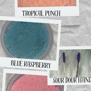 Sour Dour Bites 8oz Triple Pack Assorted Flavors Tropical Punch Blue Raspberry Watermelon Sweet Tangy Fruit Snack - Blueberry
