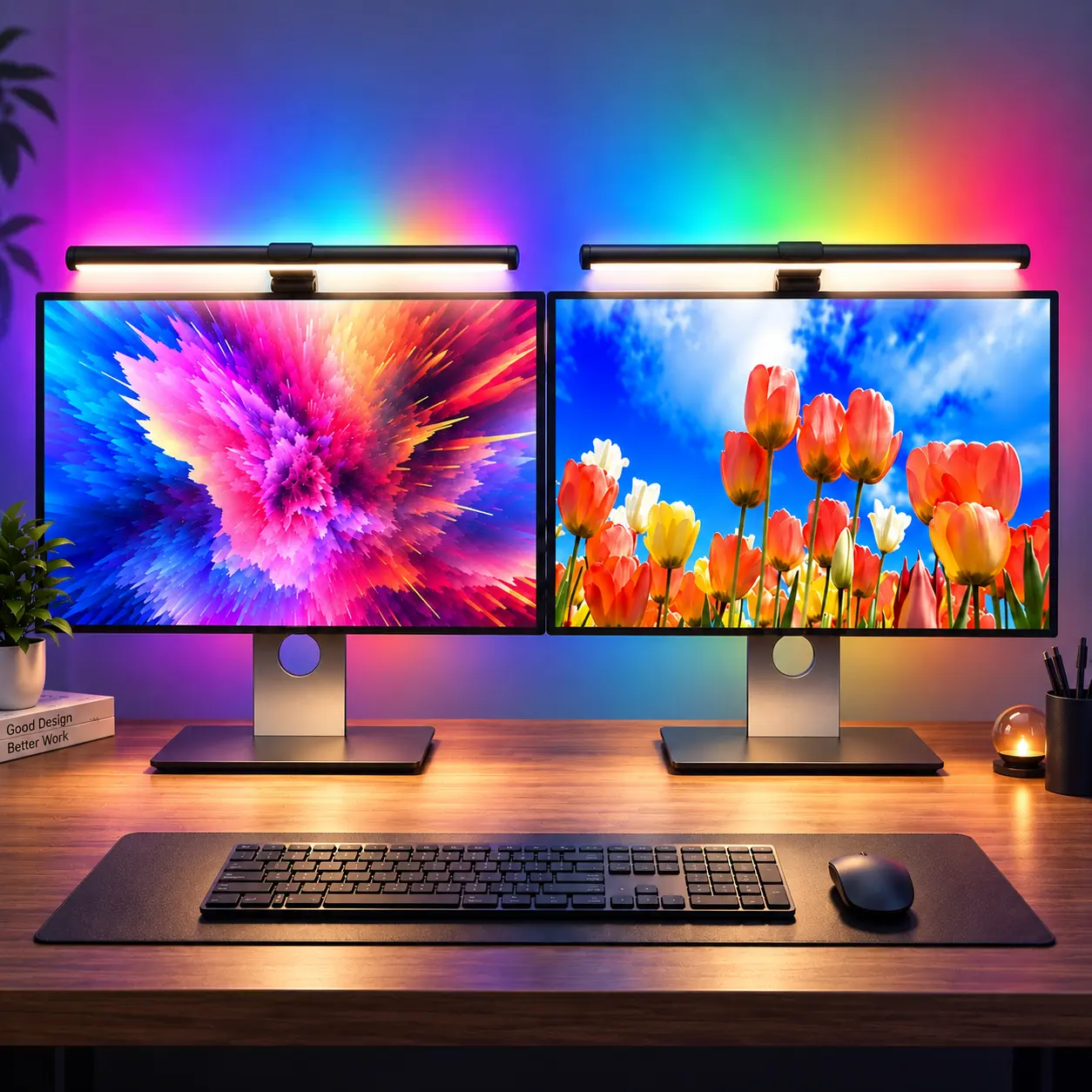 40 in Dynamic RGB Monitor Lamp - Esports Ambience Color Changing LED PC Accessory, 16M Colors Backlight, 3 CCT, Stepless Dimmable, Eye-Care Gaming Gear, Memory Recall Function, 0-5 W for Teen Boys' Setup & Home Office