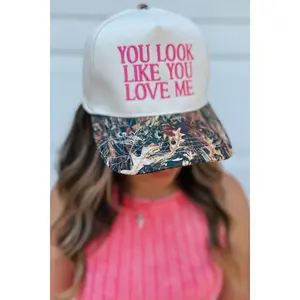 You Look Like You Love Me Camo Trucker Hat | Pink