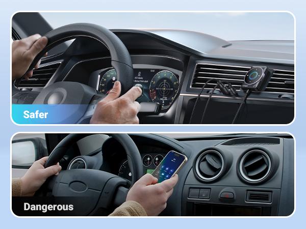 UGREEN Bluetooth 5.4 Aux Car Adapter, [Enhanced Connection & Noise Cancellation], Bluetooth Aux Receiver with Nylon Braided Cable, Plug & Play for Car Music/Hands-Free Calls/Stereo Audio