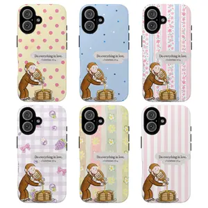 Curious George Bible Verse Phone Case – Do Everything in Love 1 Corinthians 16:14 – Cute Christian Aesthetic iPhone Cover For iPhone 11 12 13 14 15 16 17/ Pro/ Pro Max & samsung galaxy S22,23,24,25 Ultra, Plus