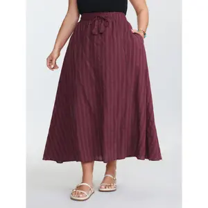 【Pocket Approved】BLOOMCHIC Plus Size Stretchy Waist Drawstring Maxi Skirt [M-6X] 2026 Summer Vibes Swimweek